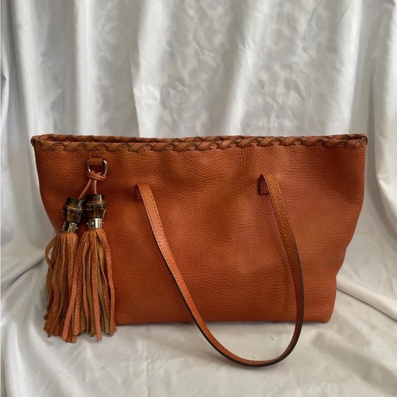 Gucci Orange Leather Tote bag - Picture 1 of 6